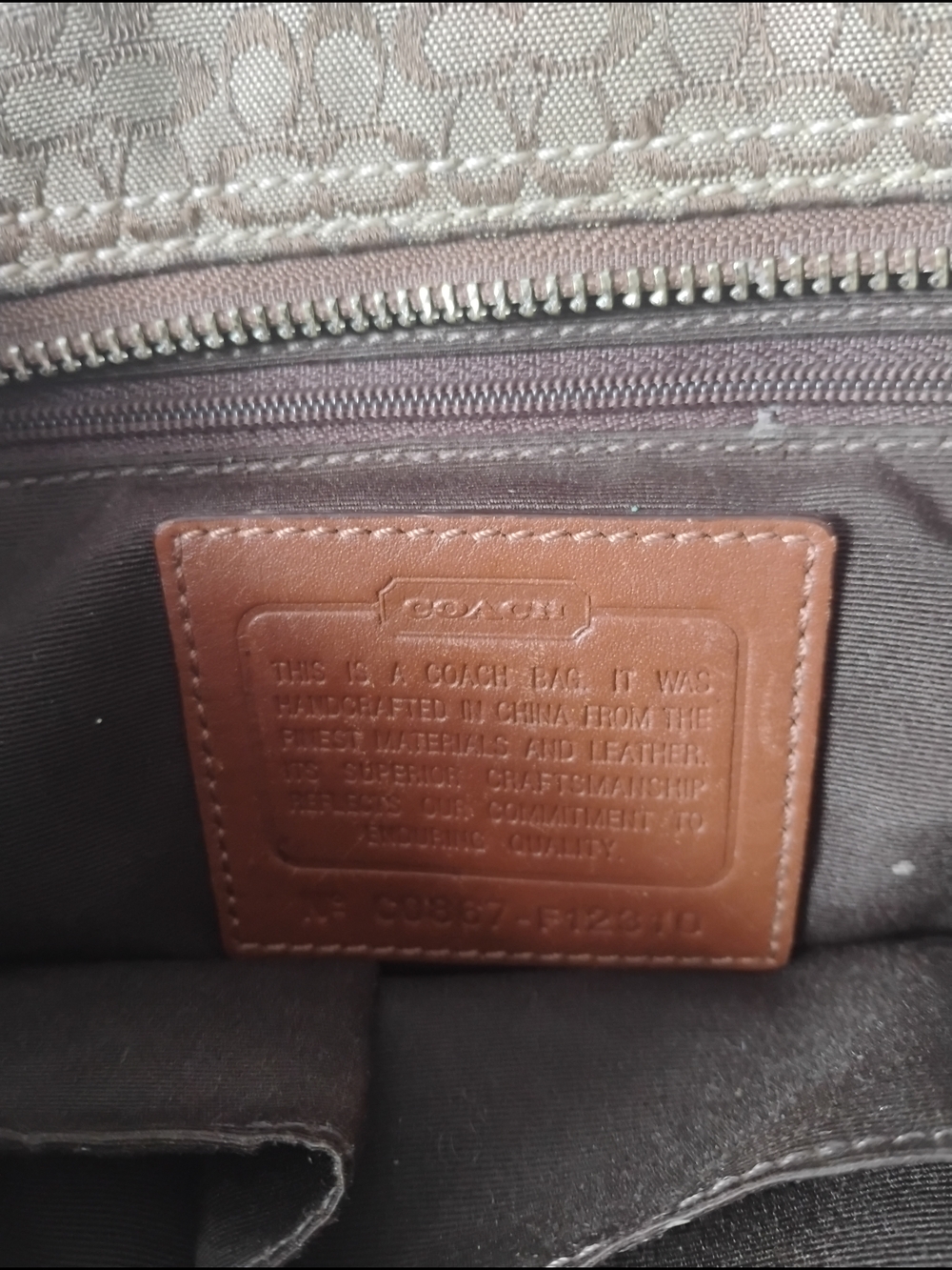 Y2K Coach Signature Handbag/Purse Key Chain Leather Trim E0867-F12310 - Picture 6 of 6